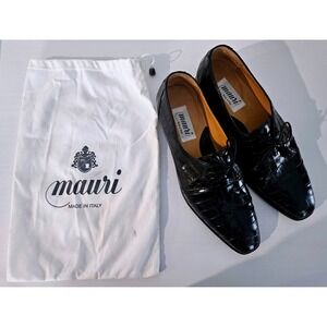 MAURI Italy Genuine Alligator Tassel Loafers Black 10 M + BOX & DUST BAG